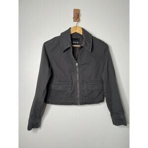 Madewell Cropped Utilitarian Jacket in Dark Pavement Size XXS